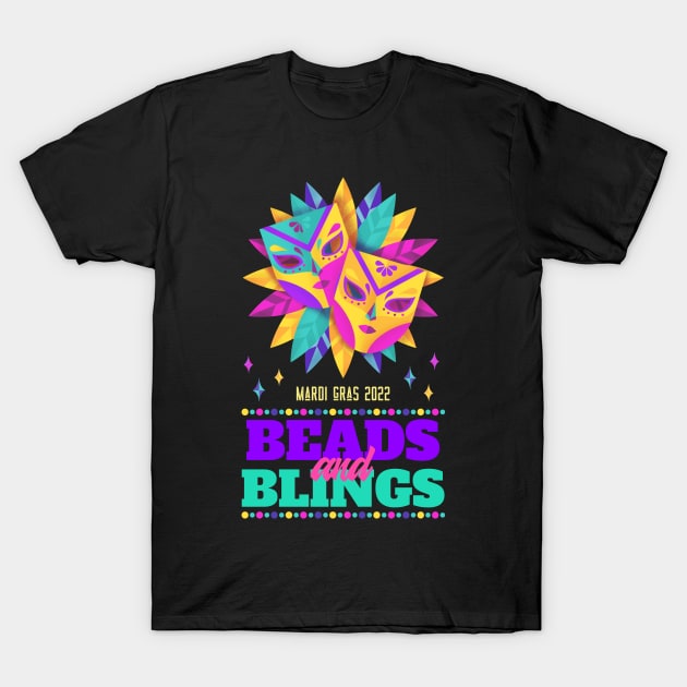 Carnival Party Mardi Gras 2022 Beads And Blings T-Shirt by jodotodesign